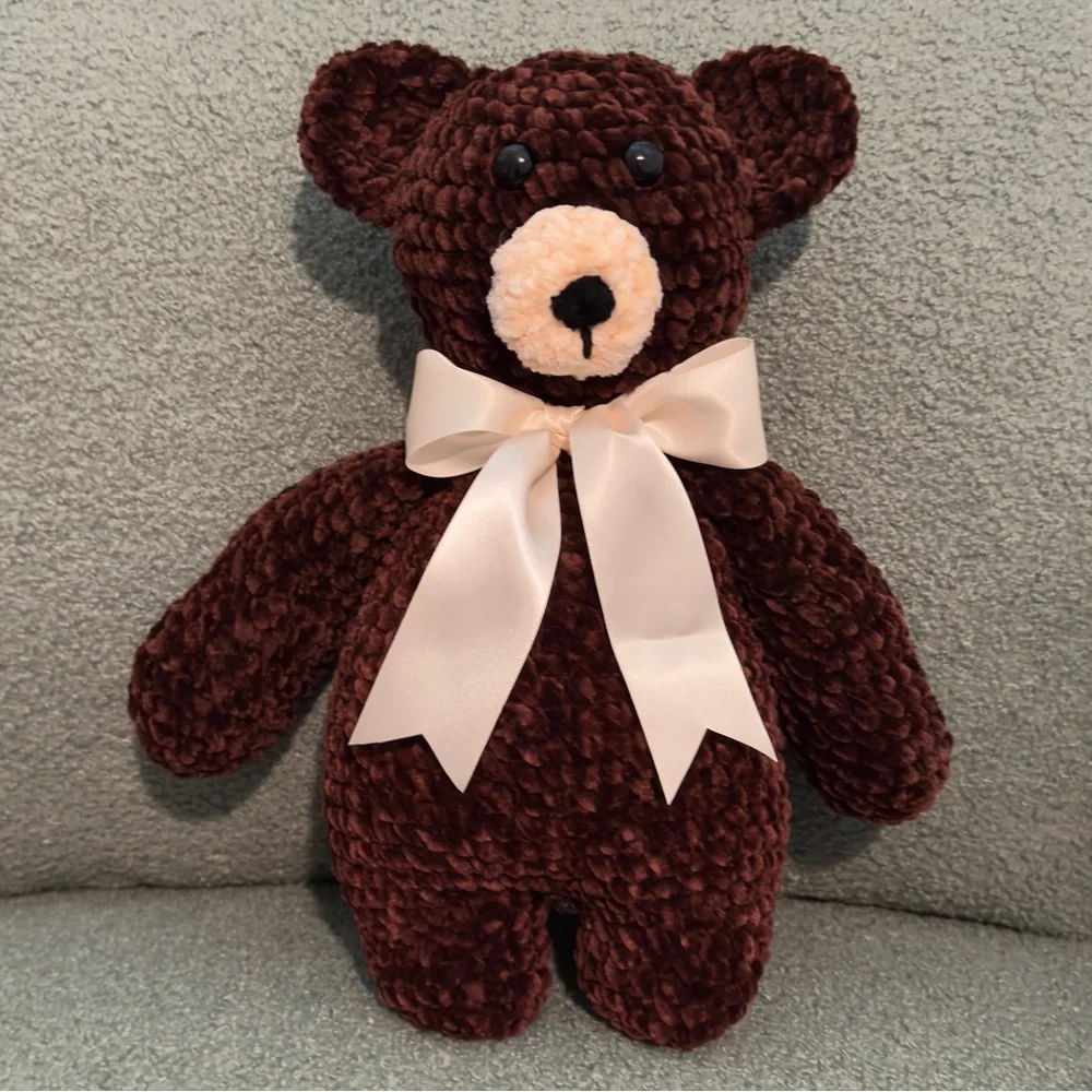 NWT Plushy Bear Handmade With Love Dark Brown